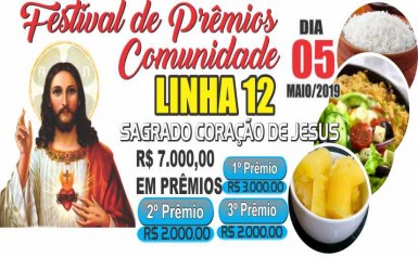 05/2019 - SHOW DE PRÊMIOS C/ ALMOÇO NA COM. SAGRADO CORAÇÃO DE JESUS - LINHA 12